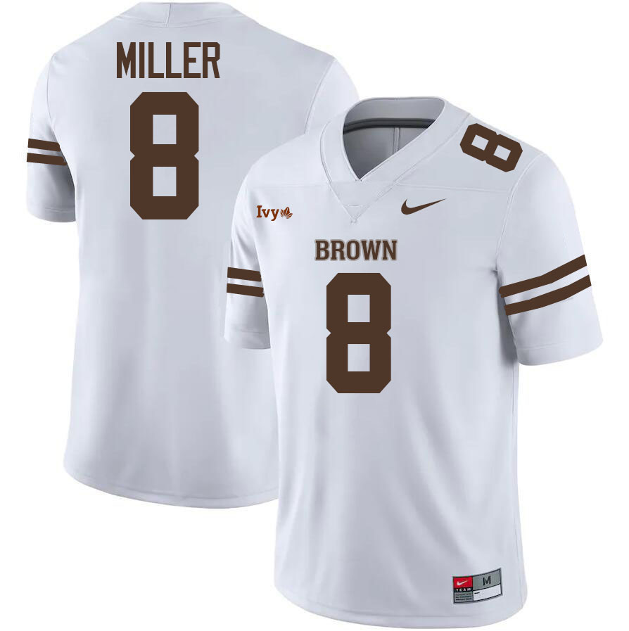 Brown Bears #8 Solomon Miller College Football Jerseys,Uniforms Stitched-Brown